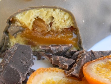 Cubi di panettone in versione "finta sacher"