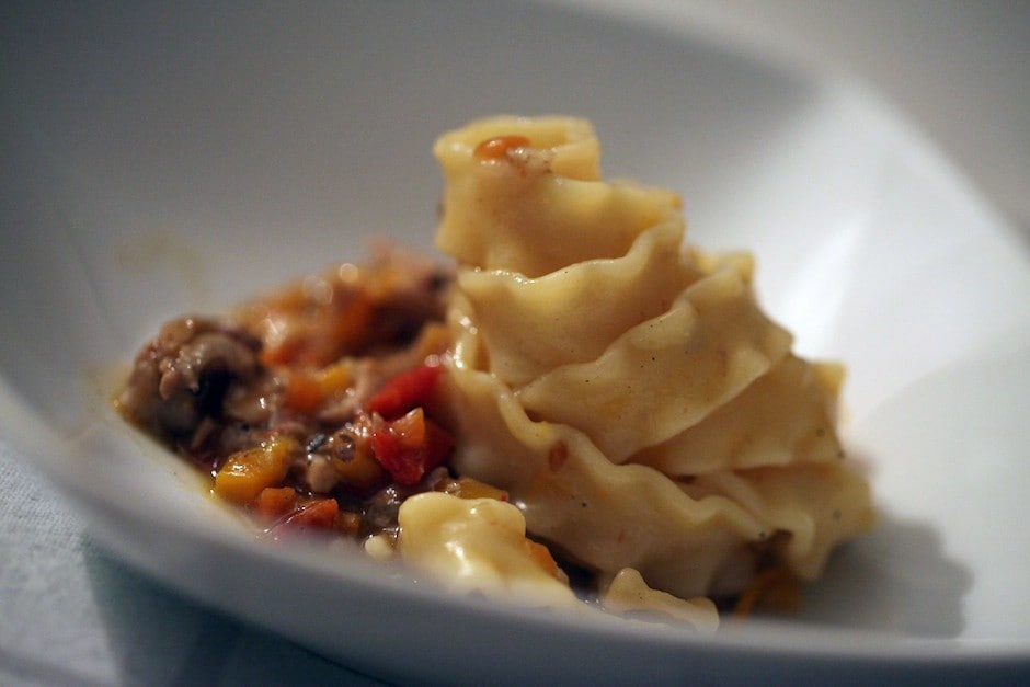 Mafaldine con ragù di coniglio e zucca ricetta