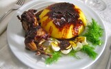 Quaglia in riduzione di aceto balsamico sulla polenta