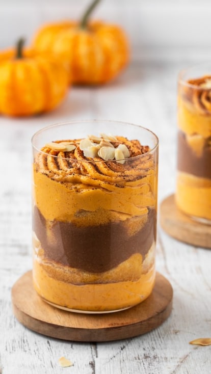 Tiramisù alla zucca e mandorle