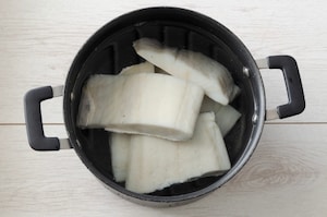 Preparazione Baccalà con le pere - Fase 1