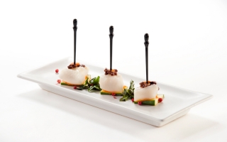 Finger food di filetto di halibut Finger food di filetto di halibut