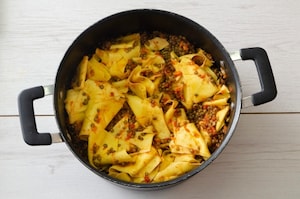 Preparazione Maltagliati pasticciati con ragù di lenticchie - Fase 4