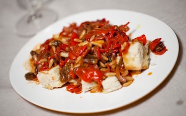 Panzanella e caponata tiepida