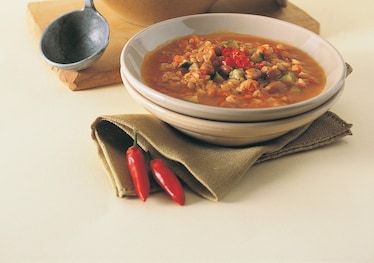 Minestra di farro con zucchine e fagioli