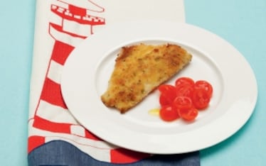 Filetti di branzino con panatura ai pistacchi e arancia