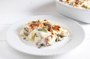 Preparazione Lasagne ai carciofi, taleggio e pancetta arrotolata - Fase 5