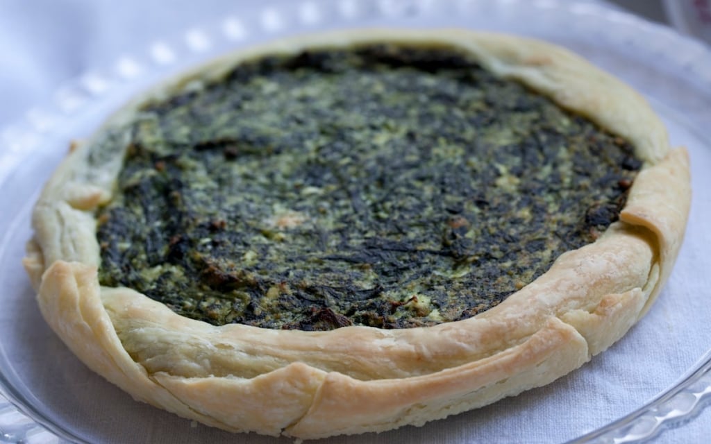 Torta rustica di spinaci, ricotta e porri