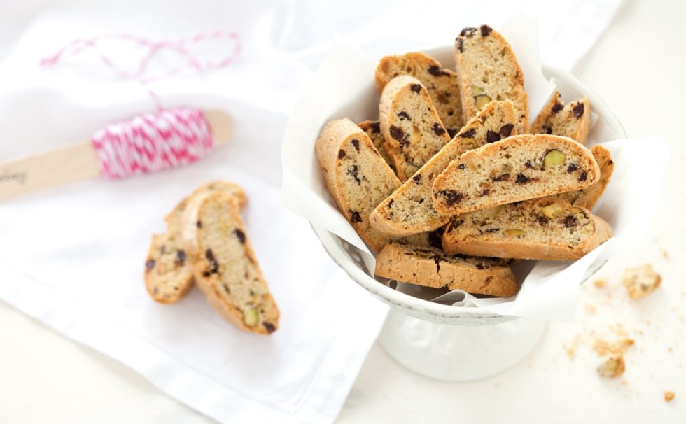 Cantucci con cioccolato e pistacchi ricetta