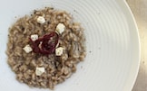 Risotto con radicchio di Treviso, casatella e liquirizia