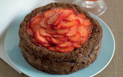 Torta di cioccolato e fragole