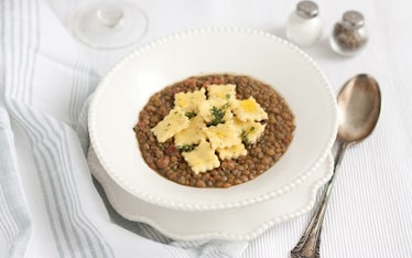 Zuppa di lenticchie con spoja lorda