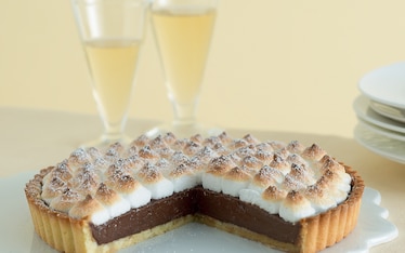 Crostata meringata con crema di cioccolato