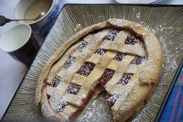 Crostata di rabarbaro e arancia