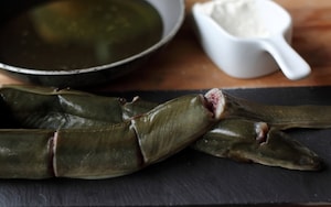 Preparazione Anguilla su crema di sedano, asparagi e pomodoro - Fase 1