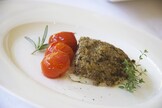Branzino, tapenade e pomodorini al miele