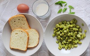 Preparazione Flan di fave alla menta - Fase 1