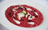 Risotto con barbabietola e trota iridea con dressing allo yogurt