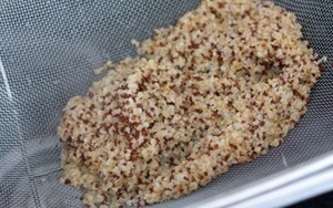 Preparazione Insalata di quinoa e bulgur, fichi, roquefort e noci nel barattolo - Fase 1