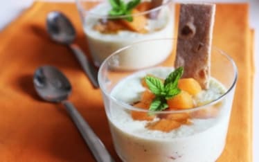 Crema di yogurt, cetrioli e melone