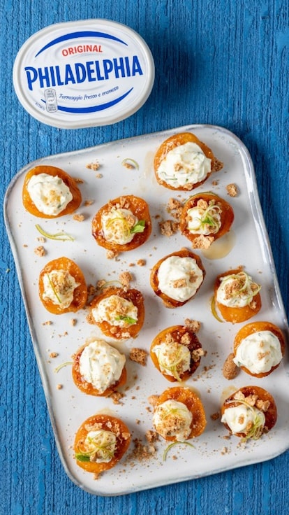 Albicocche ripiene con crema al formaggio