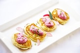 Blinis di patate con crema di barbabietola