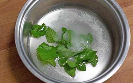 Preparazione Ghiaccioli all'anguria, rum bianco, lime e menta - Fase 1 Preparazione Ghiaccioli all'anguria, rum bianco, lime e menta - Fase 1