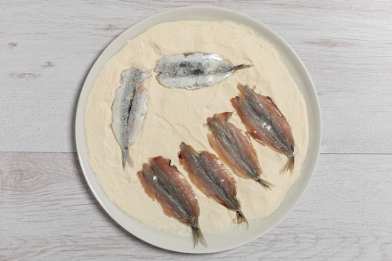 Preparazione Sarde fritte - Fase 1 Preparazione Sarde fritte - Fase 1