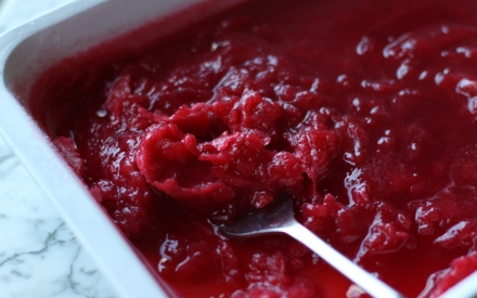 Preparazione Sorbetto di lamponi - Fase 2 Preparazione Sorbetto di lamponi - Fase 2