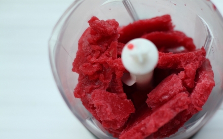 Preparazione Sorbetto di lamponi - Fase 3 Preparazione Sorbetto di lamponi - Fase 3