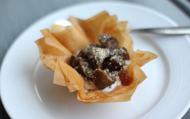 Fichi caramellati con crema mascarpone-yogurt