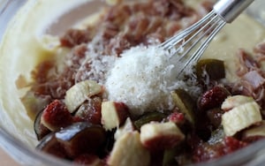 Preparazione Muffin al prosciutto e fichi - Fase 1