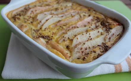 Preparazione Clafoutis di finocchi e pere allo zenzero - Fase 2 Preparazione Clafoutis di finocchi e pere allo zenzero - Fase 2