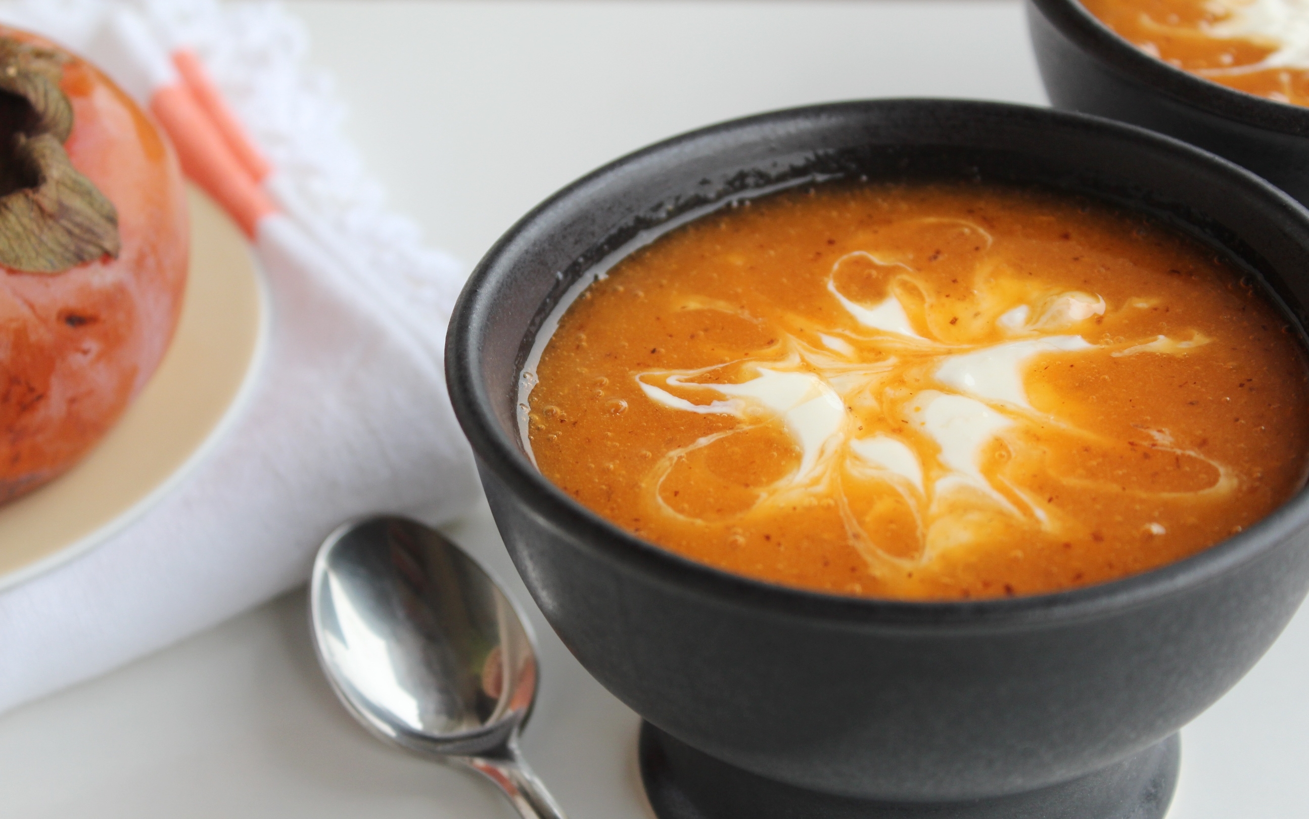Crema di cachi allo zenzero e clementine Crema di cachi allo zenzero e clementine