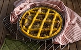 Crostata di polenta con porri e champignon