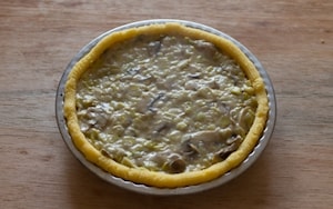 Preparazione Crostata di polenta con porri e champignon - Fase 4