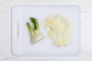 Preparazione Risotto ai finocchi, porri e capesante  - Fase 1