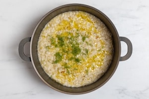 Preparazione Risotto ai finocchi, porri e capesante  - Fase 5