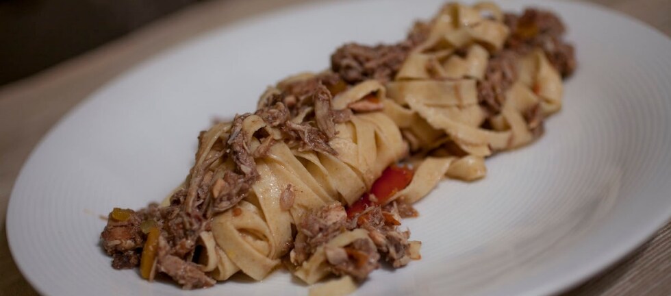 Tagliatelle di grano Russello e ragù di fagiano ricetta