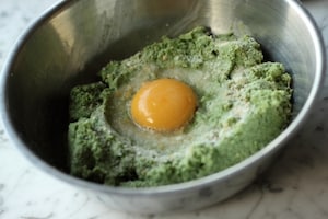 Preparazione Tortelli ripieni di coniglio e spinaci - Fase 1
