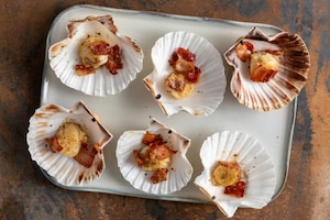 Preparazione Capesante al bacon e pepe verde - Fase 3