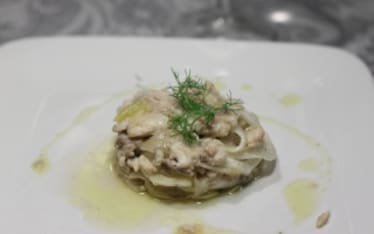 Millefoglie di sgombro e finocchi