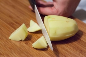 Preparazione Occhiata con pancetta croccante e purè di cavolfiore - Fase 2