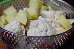 Preparazione Occhiata con pancetta croccante e purè di cavolfiore - Fase 2