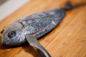 Preparazione Occhiata con pancetta croccante e purè di cavolfiore - Fase 3