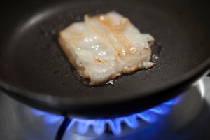 Preparazione Occhiata con pancetta croccante e purè di cavolfiore - Fase 10