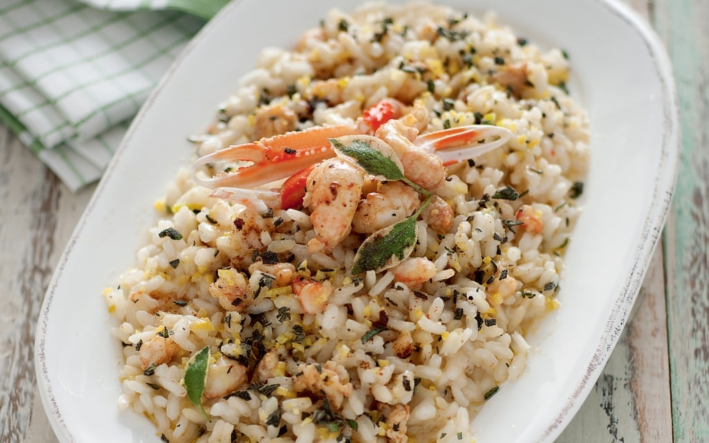 Risotto agli scampi con gremolata di salvia