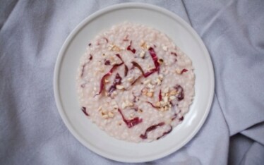 Risotto al Lambrusco di Sorbara, radicchio rosso e mandorle