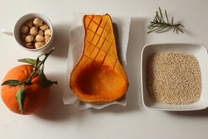 Preparazione Quinoa con crema di zucca e arancia  - Fase 1