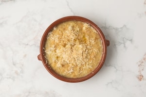 Preparazione Zuppa di porri e patate al gratin con finocchietto - Fase 3
